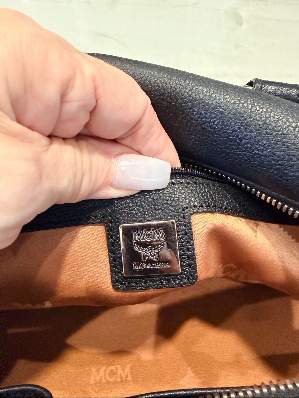 MCM Black Leather Duffel Satchel with Silver Hardware - Picture 7 of 10